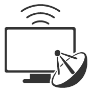 TV with TV satellite dish