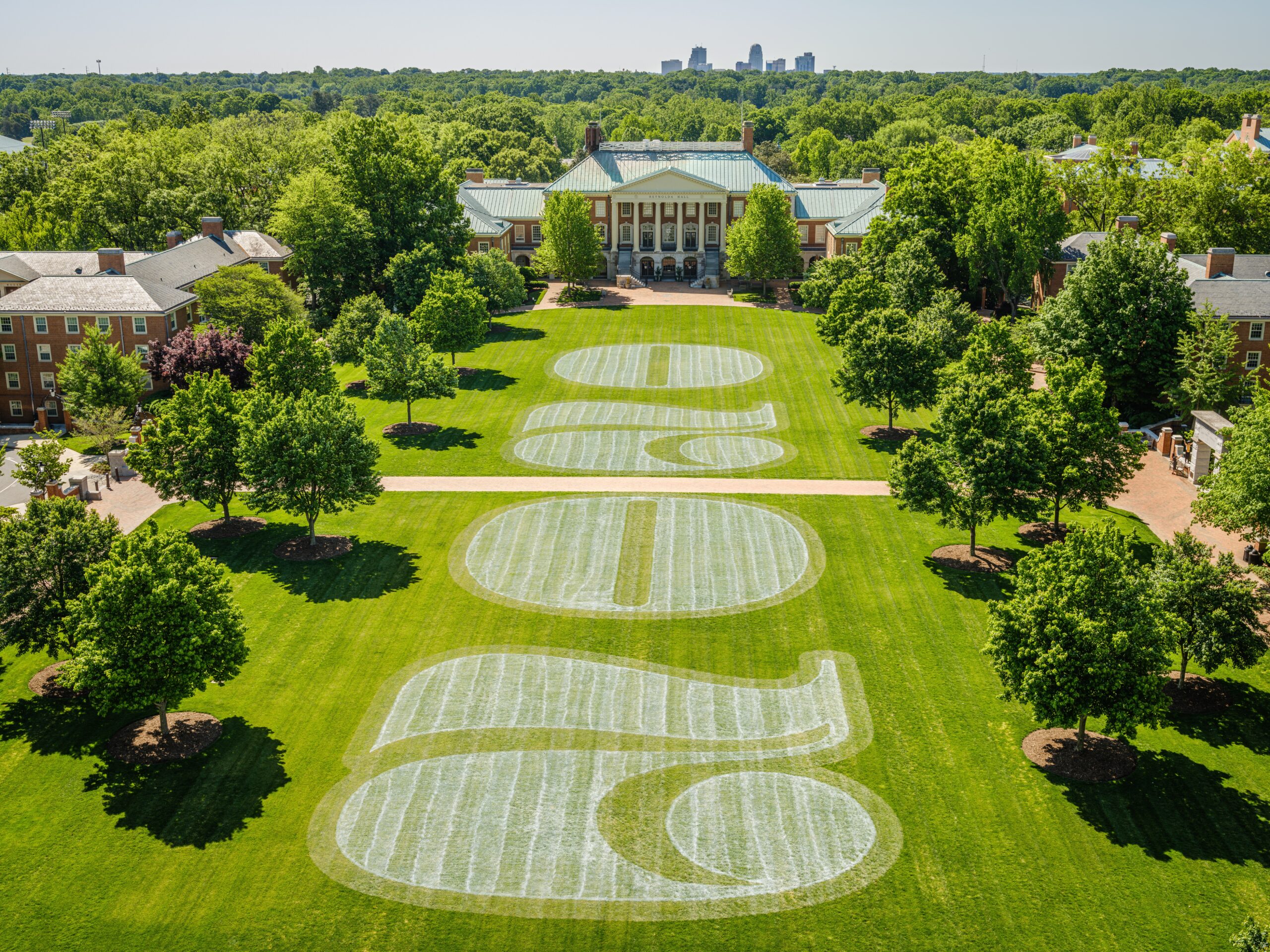 Picture of Hearn Plaza with 2020 painted on grass