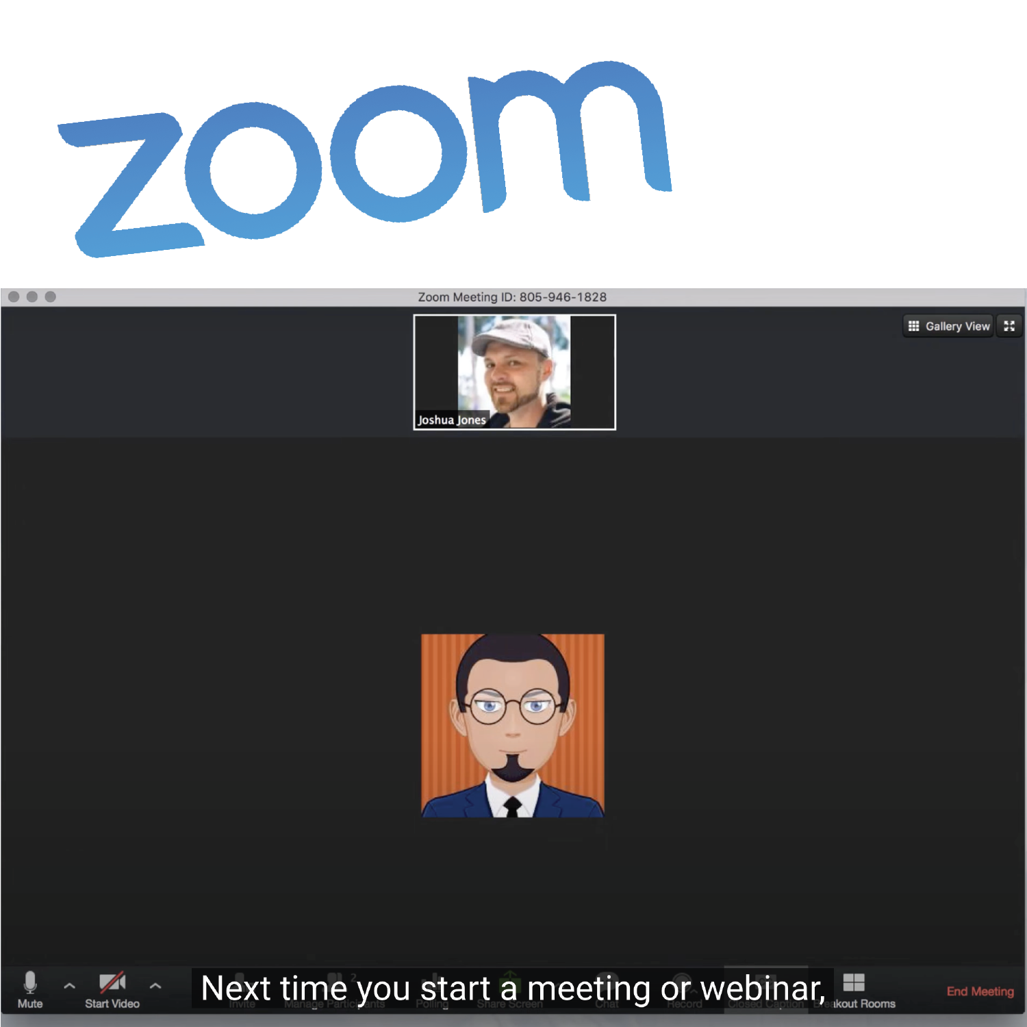 Zoom logo with 2 zoom participants