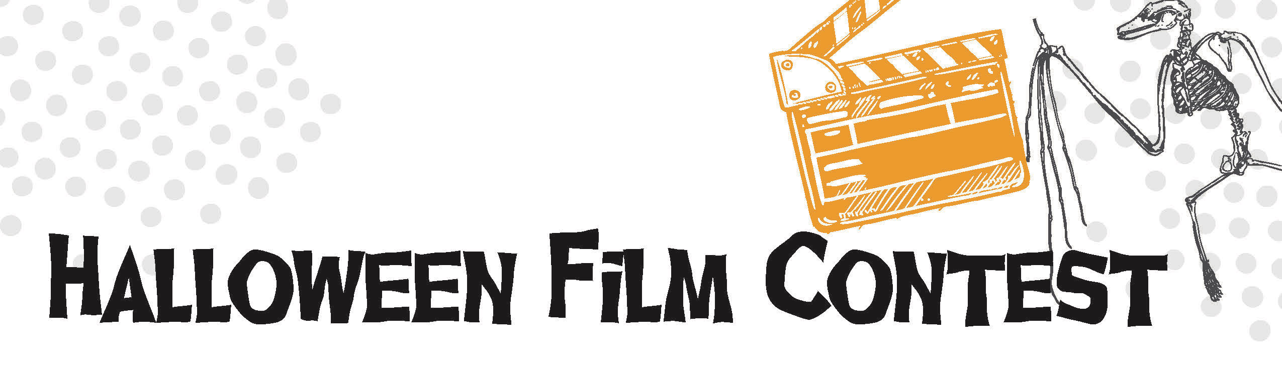 Halloween Film Contest promotion with skelton and spiderweb