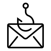 image of a phishing hook on an email envelope icon