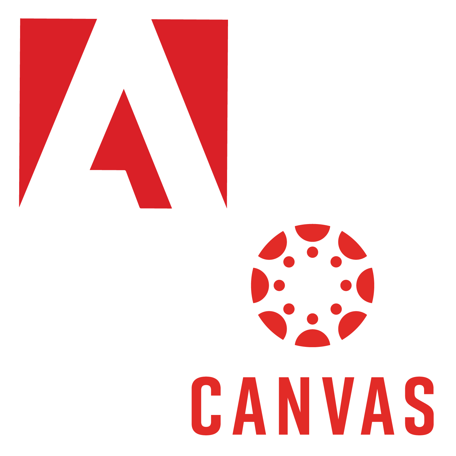 red Adobe logo with the red Canvas logo