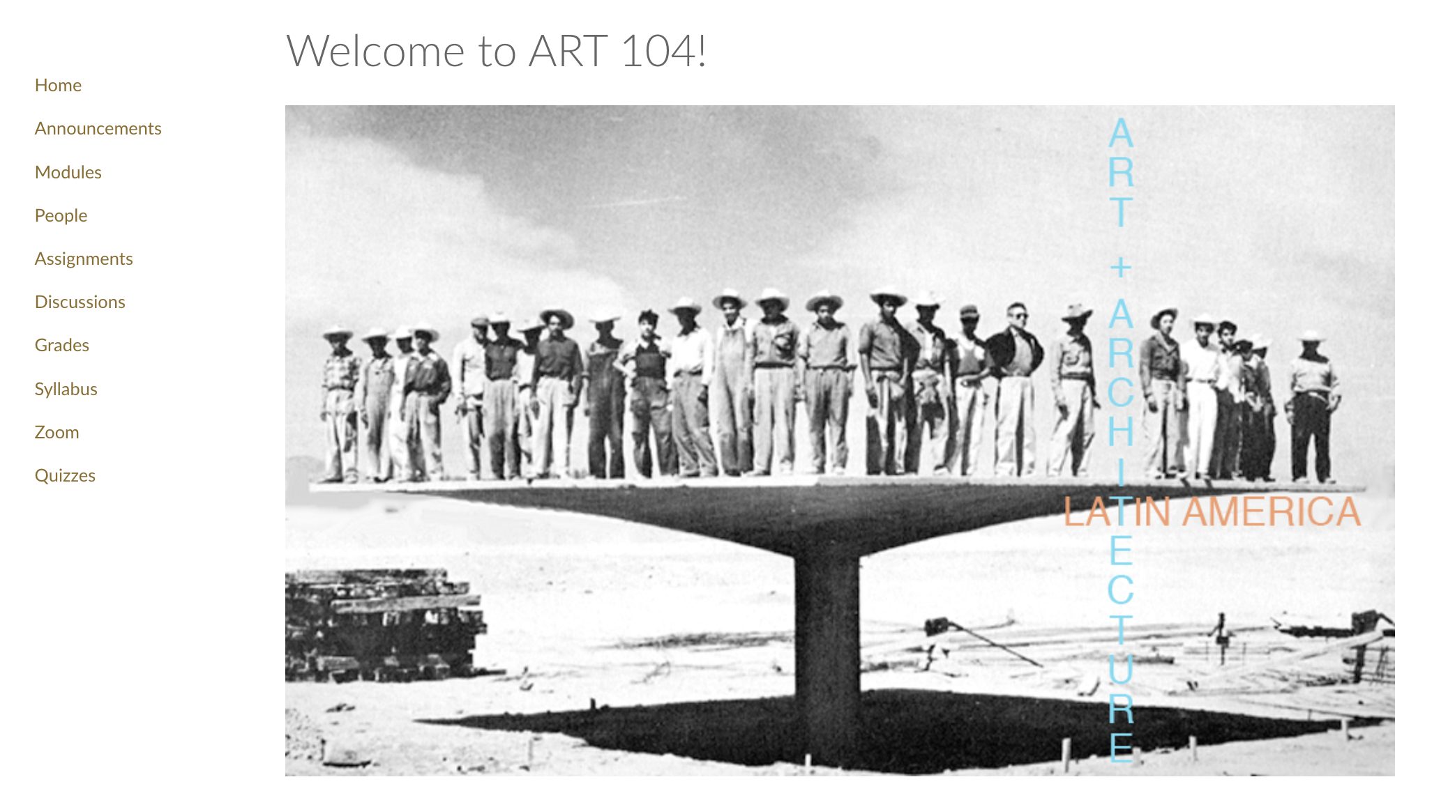 Screenshot of Professor Moore's Canvas Site